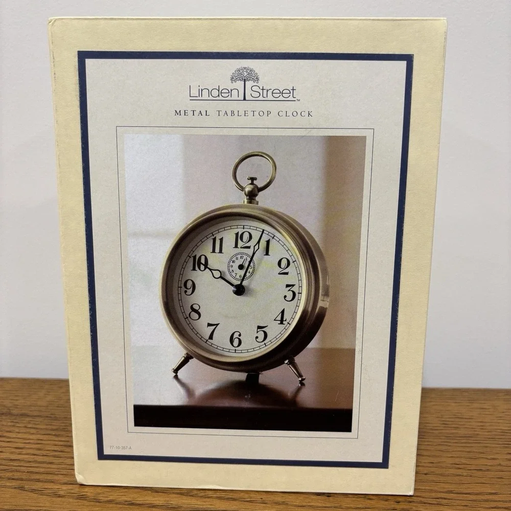 Linden Street Metal Tabletop‎ Clock Oil Rubbed Bronze Finish Circular NEW IN BOX